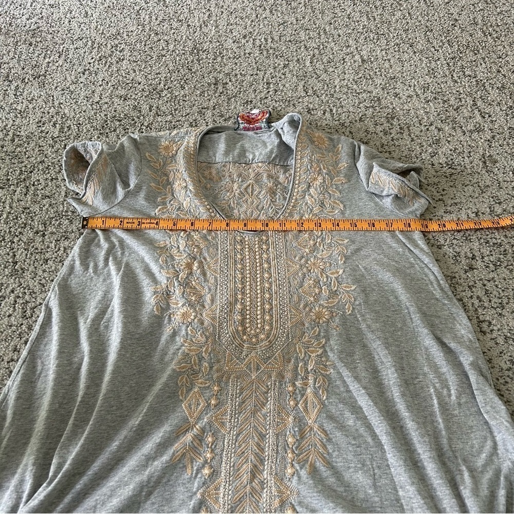 Johnny Was Gray Kemi Knit Drape Short Sleeve Blouse Size Small - Picture 12 of 14